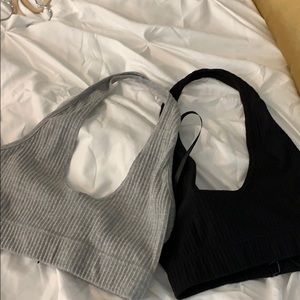 set of 2 NWT halter bralettes / crop tops
